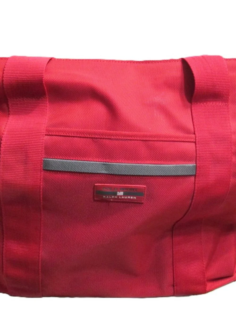 P2525-NWOT Ralph Lauren Red Canvas Polo Sport Duffle with Expanded Pocket